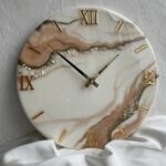 Luxury Marble Resin Art Wall Clock – 12 Inch Premium Gold Roman Designer Watch