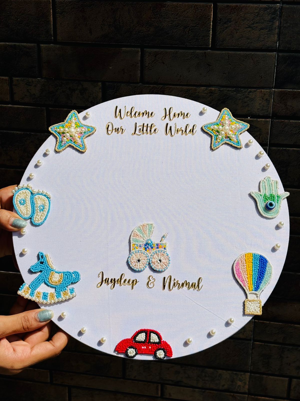 Personalized Welcome Home'Baby Hoop Art 01-1
