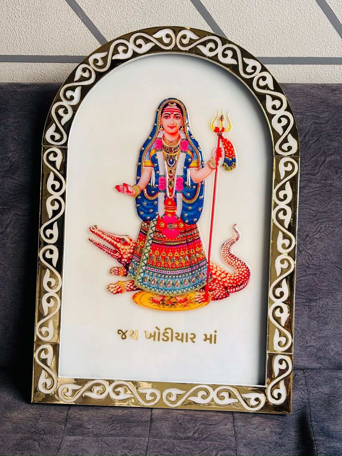 Premium Shree Khodiyar Maa Arch Wall Frame 01-1